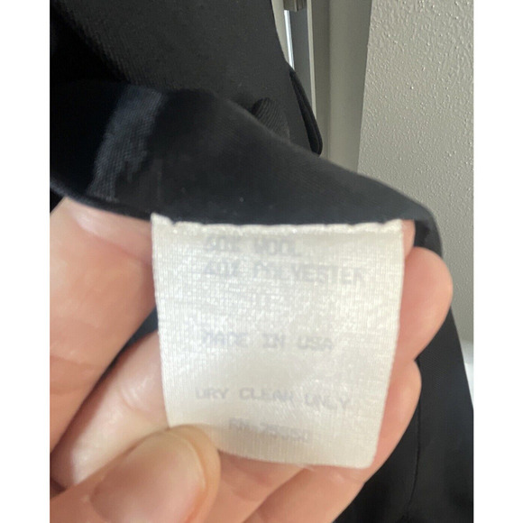 Vintage EXPRESS Long Wool Tailored Coat Velvet Collar Women's M 90s Whimsigoth - Picture 15 of 15